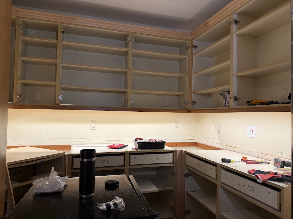Under-cabinet lighting during a kitchen remodel